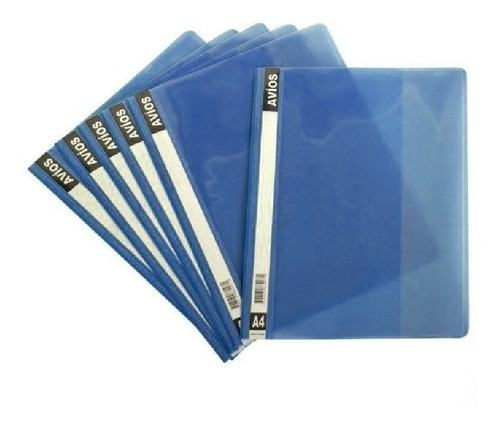 Carpeta Base Opaca Oficio Frente Cristal Paq X12 Unid Color Azul