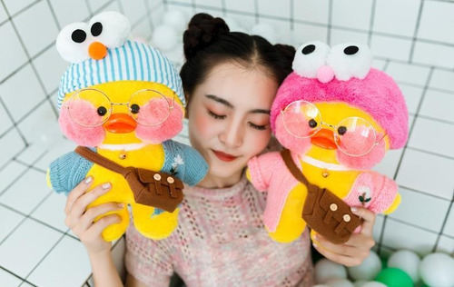 Lalafanfan Café Mimi Ins Kawaii Pato Amarelo 30cm