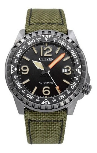 Reloj Citizen Automatic Nj219719e Hombre Color de la malla Verde Color del bisel Negro Color del fondo Negro