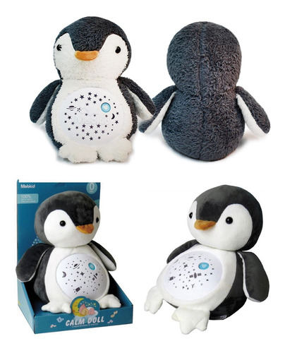 Imagen 6 de 9 de Dormidera Peluche Pingüino, Con Música Y Proyector De Luz, 3