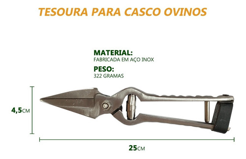 Imagem 4 de 5 de Tesoura P/ Casquear Ovelhas Aço Walmur Casco Ovinos Caprinos