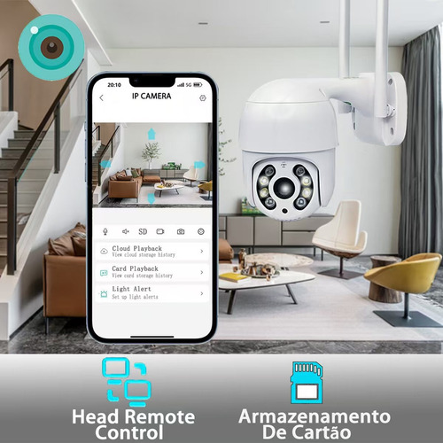 Câmera Segurança A8 Icsee Dome Wifi Externa Infravermelho Branco