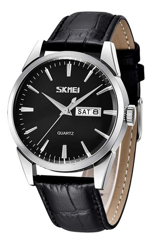 Reloj Hombre Skmei 9073-negro Cuarzo Pulso Negro Just Watche