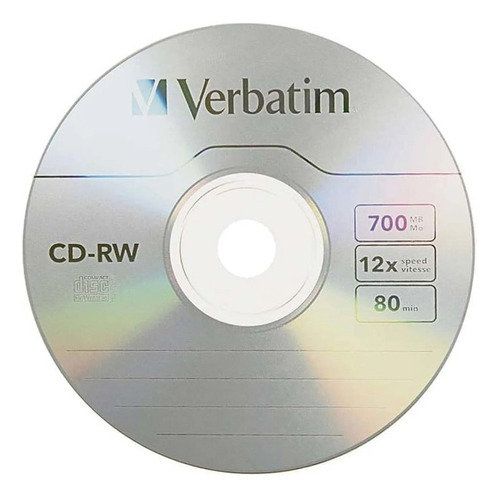 Disco Virgen Cd-rw Verbatim 80 Min 12x 700mb Regabable