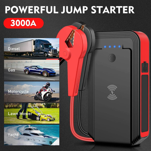 12v Jump Starter Bateria Pack With Wireless Charger And