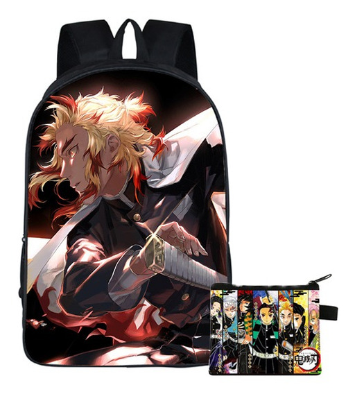 Kit 7 Nuevo Conjunto De Mochila Escolar Anime Kimetsu No Yai Kit 7 Nuevo Conjunto De Mochila Escolar Anime Kimetsu No Yai