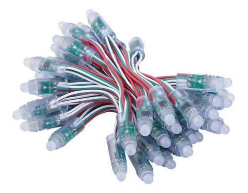 Imagen 2 de 6 de Dc 5v 50pcs Ws2811 Rgb A Todo Color 12 Mm Píxeles Luz Digita
