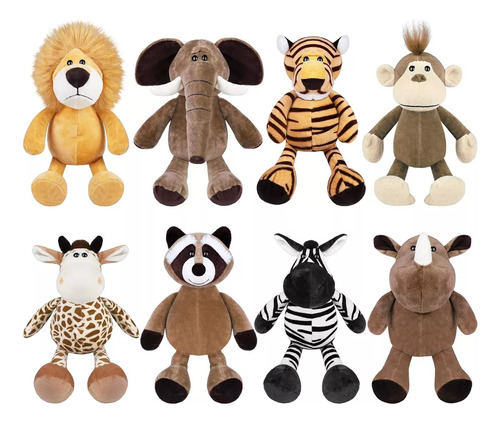 8pcs Juguetes De Peluche De Animales De Dibujos Animados