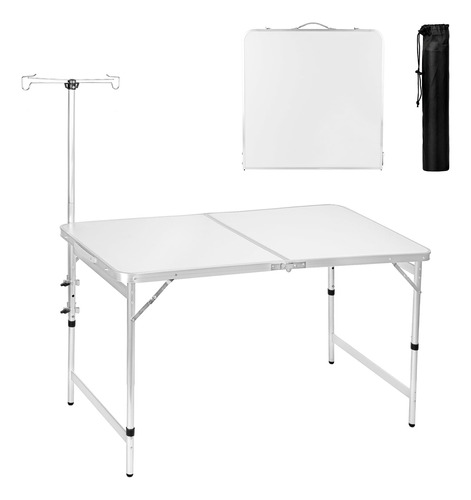 Mesa Plegable De Aluminio 4ft Para Exteriores Ajustable Y Li