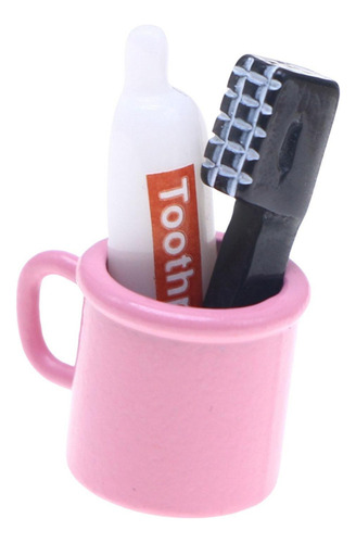 Hjq Juego De Baño For Casa De Muñecas En Miniatura, Rosa