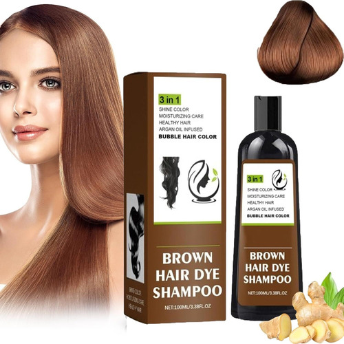 Black Hair Dye Shampoo,3 En 1 Champú For El Cuidado