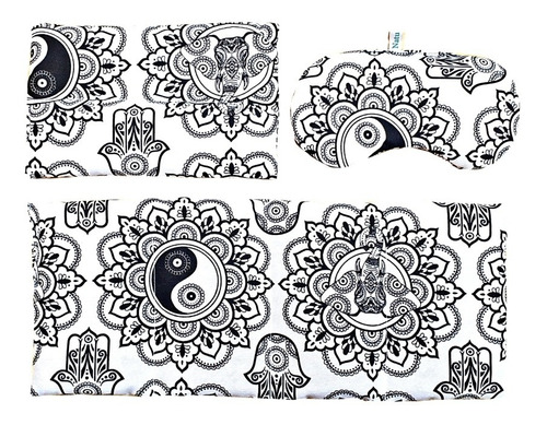 Imagen 6 de 10 de Kit 3 Almohadas Terapéuticas Semilla Lumbar Antifaz Multiuso