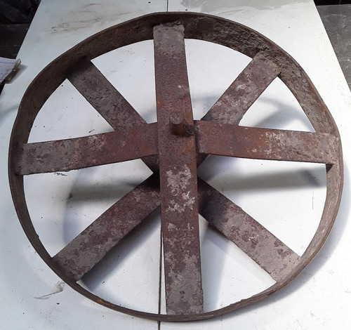 Antigua Rueda De Carretilla De Hierro 37 Cm (Usado)