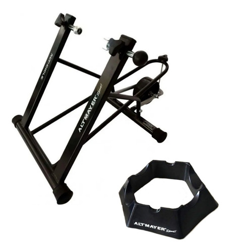 Imagem 1 de 7 de Rolo Treino Bicicleta Alto Desempenho Al04 + Base Dianteira