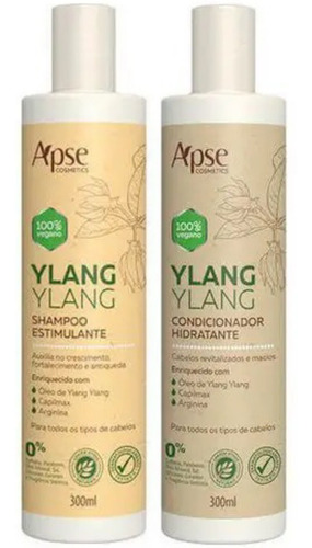  Kit Shampoo E Condicionador Vegano Ylang Ylang Apse 300ml