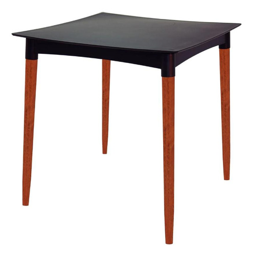 Mesa Tramontina Diana Em Polipropileno Com Pernas De Madeira Cor Preto