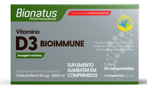 Bionatus Vitamina D3 Bioimmune 30 Comprimidos