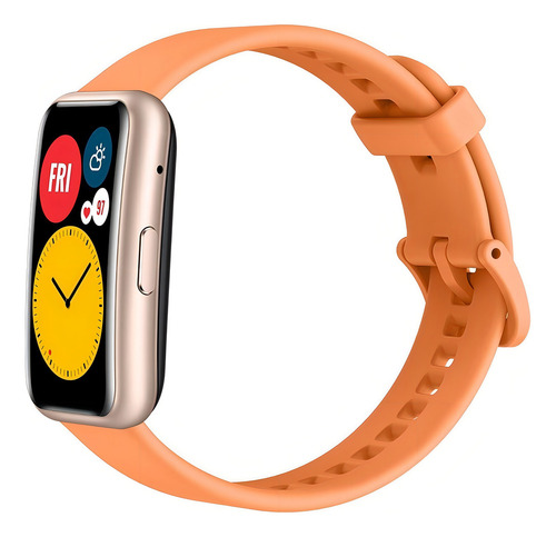 Smartwatch Huawei Watch Fit Active 1.64'' Amoled Gps 5 Atm Color De La Caja Naranja Color De La Correa Naranja Color Del Bisel Dorado