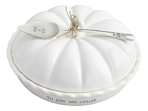 Mud Pie Circa Pumpkin Pie Dish Set, Blanco, 5.5  X 10.5  De 