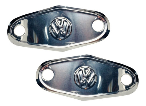 Espelho Maçaneta Interna Fusca Cromado Inox Com Logo Vw