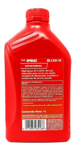 Imagen 2 de 3 de Aceite 85w140 Shell Spirax S2 A Caja Sincronica Transmision