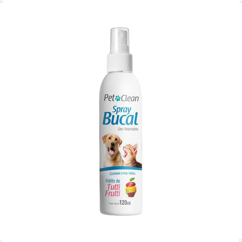Spray Bucal Contra Mau Hálito Cães E Gatos Pet Clean 120ml