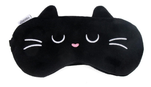 Antifaz Para Dormir Negro Con Diseño De Gato
