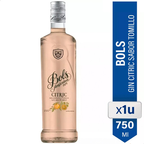 Gin Bols Amsterdam 1575 Citric Sabor Pomelo 750ml Bebidas