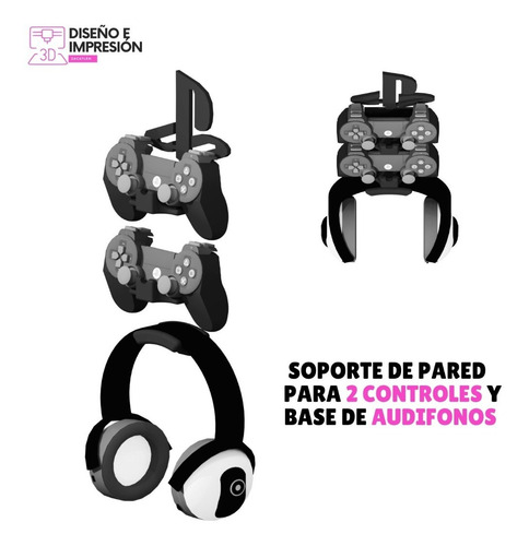Soporte Consola Ps4 Slim De Pared + Base Controles Ps4
