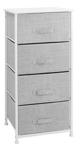 Mueble Organizador Cómoda 4 Cestos En Tela Gris Selecta