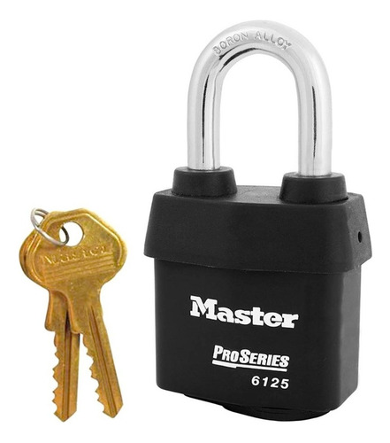 Candado Acero Laminado Master Lock 6125mx De 60mm Alta Segu Color Negro