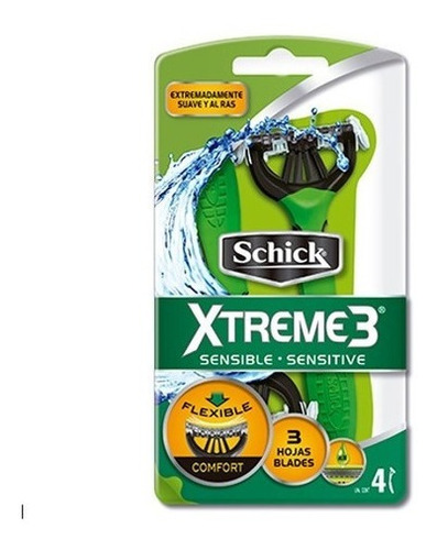 Schick Xtreme 3 Piel Sensible Afeitadora Descartable 4u