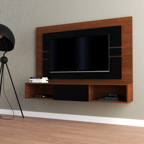 Centro De Entretenimientos Panel Para Tv Moderno H/40 Color Marrón