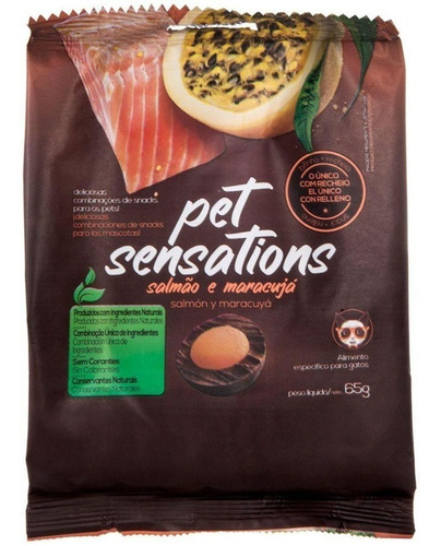 Snack Para Gatos Salmão Com Maracujá Pet Sensations 65g