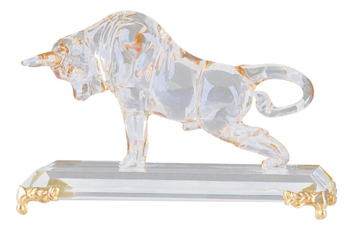 Estatuilla De Toro De Cristal, Figura De Animal De Pie Para