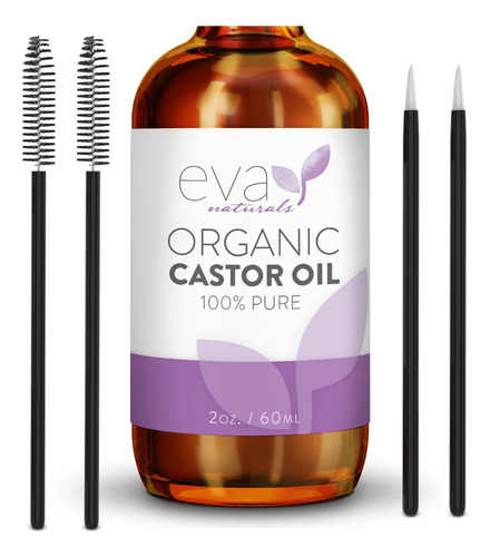 Eva Naturals Aceite De Ricino Orgánico (2.0 fl Oz), Promu.