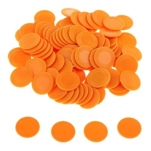 100pcs De Bingo Fichas De De Casino Juguete Para Naranja