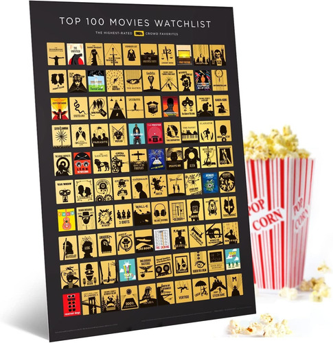 Póster Oficial De Imdb Top 100 Movies Scratch Off Fab...