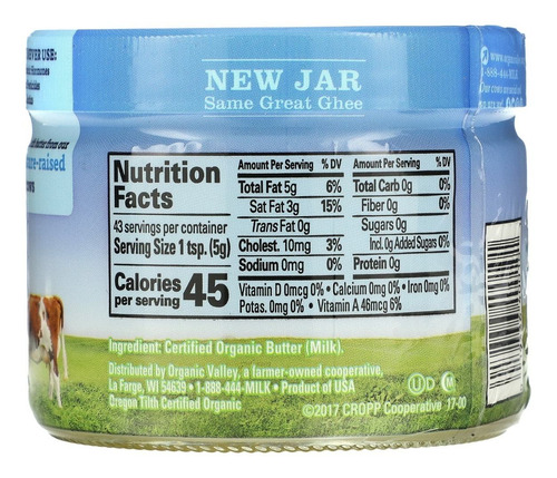 Imagen 3 de 5 de Organic Valley Clarified Ghee Butter 212g