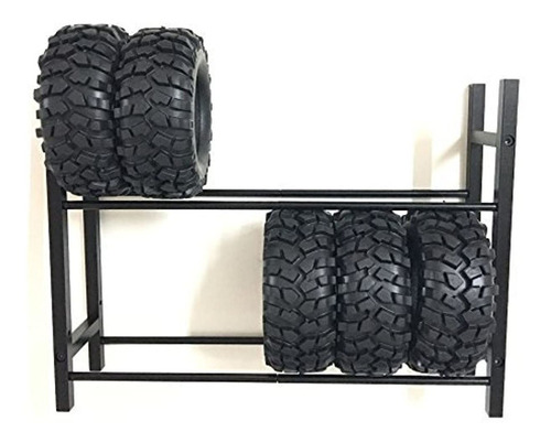 Xjj Negro 1 10 Rc Coche Neumaticorueda Rack Para 110 Llantas