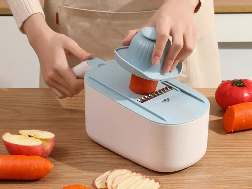 Rallador 6 En 1 Multifuncional Rebanador Con Accesorios Para Cocina Versátil Y Práctico Para Cortar, Rallar Y Rebanar Verduras Y Frutas