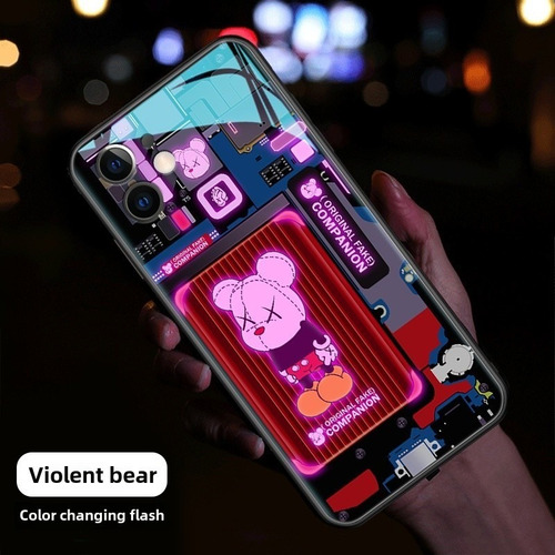 ;= Funda De Teléfono Para Asus Rog Phone 9 8 7 6 Pro 5 3 2 Mechanical Bearbrick Luminosa Y Brillante Luz Led