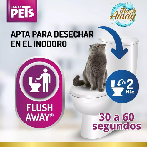 Fancy Pets Arena Para Gato Areneros Flush Away 4kg Inodoro