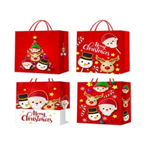 Pack 12 Bolsas De Regalo De Navidad 26x32x10cm Quinta Region