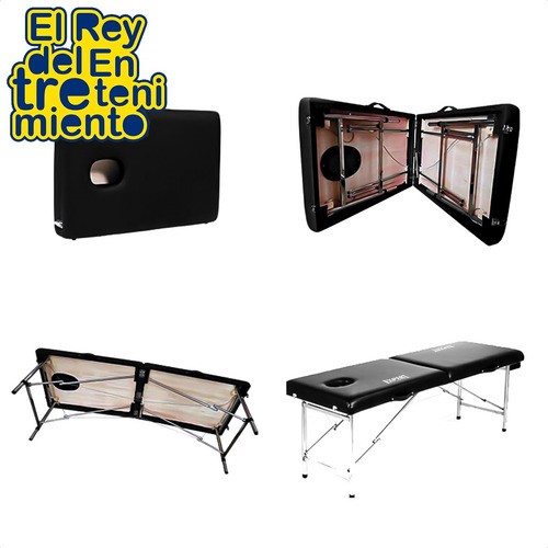 Imagen 5 de 5 de Camilla Masajes Profesional Portátil Metal Pu + Bolso El Rey