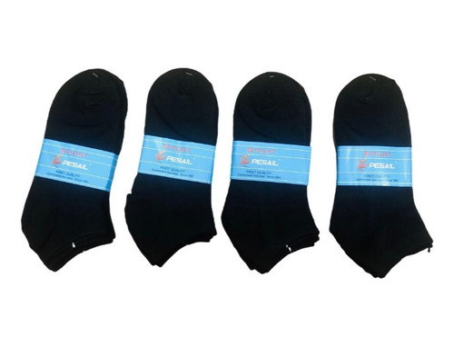 Pack 12 Pares Tobilleras Calcetines Y Calcetas Cortas Negro