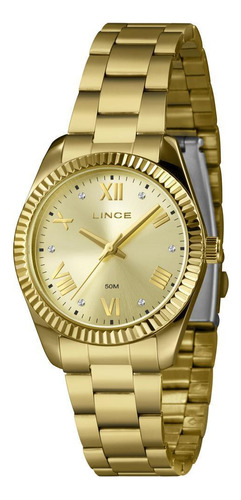 Relógio Lince Feminino Dourado 36mm Analógico