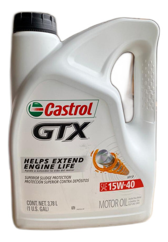 Aceite Para Motor Castrol Gtx 15w-40 De 3.78lt Gasolina