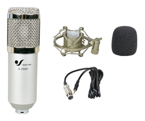 Microfono Condenser Venetian S2000 Shock Mount Cable 18c 