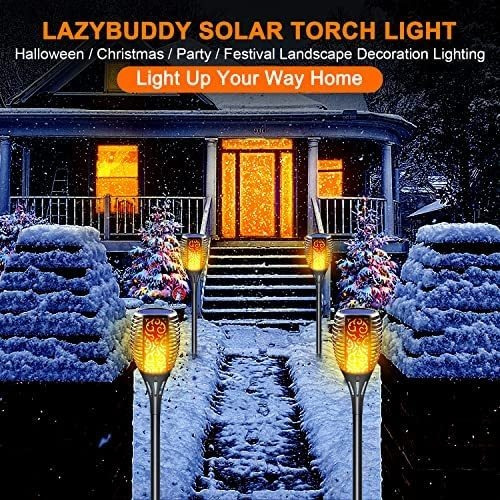 Antorcha Solar Lazybuddy Con Llama Parpadeante, Fuego Solar